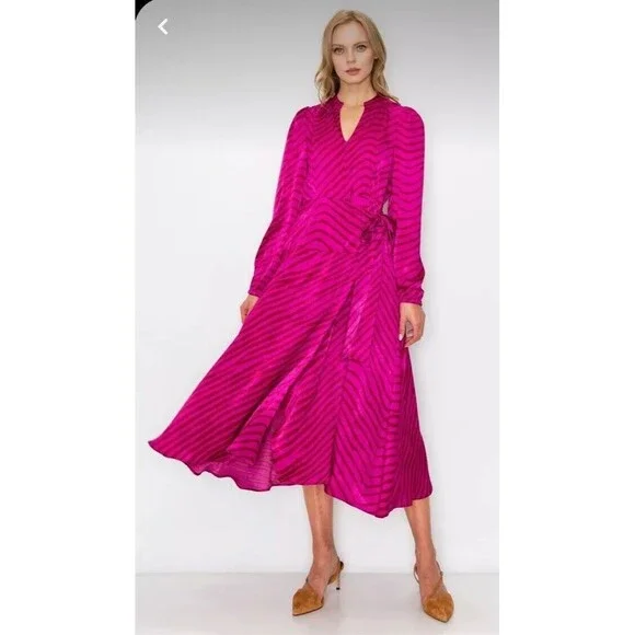 chinese dress ladies La Lune Full Sleeve Wrap Midi Gold By Shona Joy for SALE